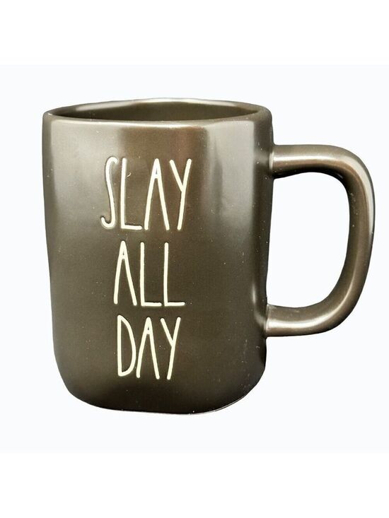Rae Dunn Other - Rae Dunn Slay All Day Matte Ceramic Mug Coffee Cup Large Magenta Black Gift